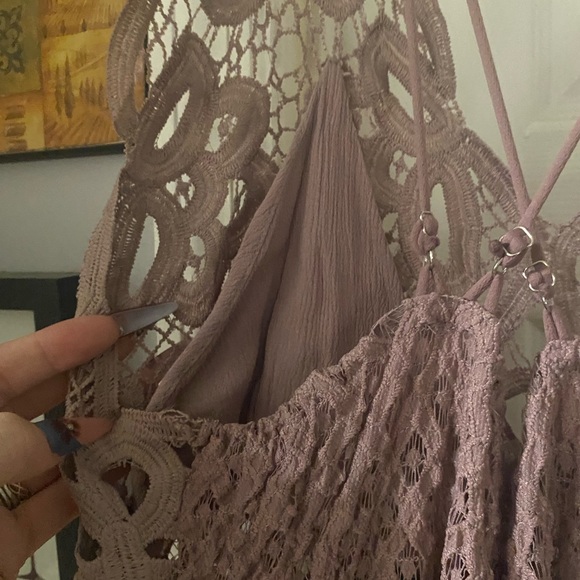 FREE PEOPLE Lace Trim Mauve Dress - Picture 3 of 3